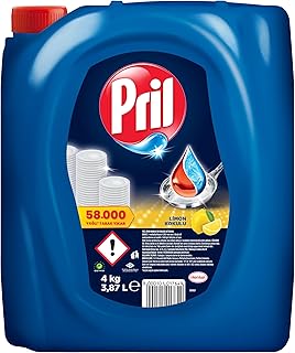 Pril Limon Kokulu Sıvı Bulaşık Deterjanı 1 x 4 KG, Limon 4kg