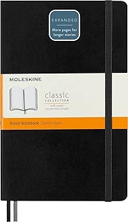 Moleskine Çizgili Kalın Siyah Defter L Boy Yumuşak Kapak (Expanded)