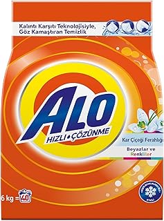 Alo 6 kg Kar Çiçeği Ferahlğı Beyazlar ve Renkliler Hızlı Çözülme Toz Deterjan