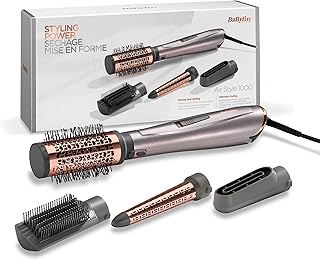 BaByliss Hava Üflemeli Saç Şekillendirici Set Air Styler 1000, 1000W, 4 Başlık, Kabarma Önleyici İyon Teknolojisi, AS136E