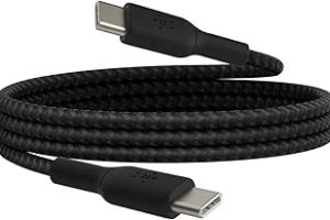 Belkin Boost Charge Örgülü USB-C, Hızlı Şarj Cihazı, USB-C Şarj Kablosu, iPhone 16, 15, Samsung Galaxy S24, S23, Pixel, iPad, MacBook, Nintendo ve Daha Fazlası için Hızlı Şarj, 1 Metre, Siyah — %40 İndirim | Amazon TR Fırsatı
