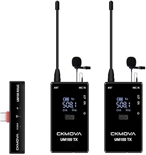 CKMOVA UM100 Kit-4 Ultra Kompakt Type-C Girişli 1 Alıcı 2 vericili UHF Kablosuz Yaka Mikrofon Seti