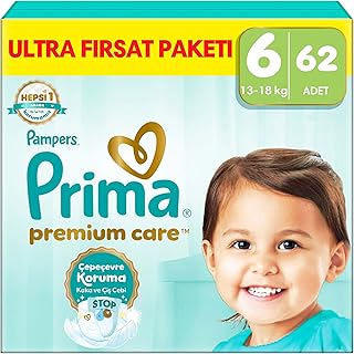 Prima Bebek Bezi Premium Care 6 Numara 62 Adet Ultra Fırsat Paketi