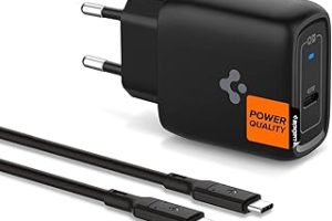 Spigen 45W USB-C Hızlı Şarj Aleti + Örgü Kablo PPS 2.0 Super Hızlı Şarj GaN Pro Isı Düşürücü Güç Adaptörü Akım Koruma iPhone & Android & iPad & MacBook Type-C Siyah – ACH02588 (Spigen TR Garantili) — %23 İndirim | Amazon TR Fırsatı