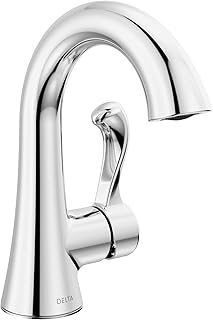 Delta Faucet Esato Tek Delikli Banyo Bataryası, Tek Saplı Banyo Bataryası Krom, Banyo Lavabo Bataryası, Tahliye Tertibatı Dahil, Krom 15897LF