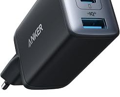 Anker PowerPort III Hızlı Şarj Cihazı, 65W, GaN II Teknolojisi, 3 Portlu (2x USB-C, 1x USB-A) Kompakt Adaptör, PPS Hızlı Şarj Cihazı, Siyah – A2667 — %22 İndirim | Amazon TR Fırsatı
