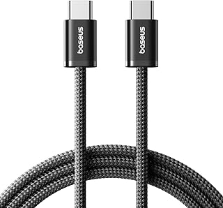 Baseus Dynamic 4 Series 100W PD Hızlı Şarj Kablosu, Type-C to Type-C Örgülü Kablo 1 Metre, iPhone 17/16/15 Pro Max, MacBook, iPad, Android, Galaxy Uyumlu 480Mbps Veri Aktarımı - Siyah