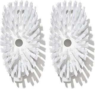 OXO - Good Grips YENİ İyi Tutamaklar Sabunluk Bulaşık Fırçası Yedekleri 2'li Paket | Fırçanın arka tarafındaki kazıyıcı ile pişmiş artıkları giderebilirsiniz