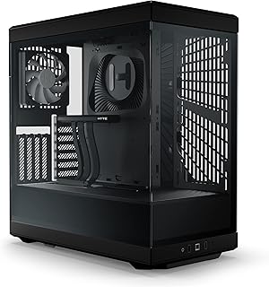 HYTE Y40 Modern Estetik Panoramik Temperli Cam Orta Kule ATX Bilgisayar Oyun Kasası PCIE 4.0 Yükseltici Kablo Dahil, Siyah (CS-HYTE-Y40-B)