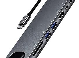 Buff Labs Type C USB 8 in 1 Hub Çoklayıcı Adaptör USB 3.0, HDMI, USB C, SD, Ethernet — %24 İndirim | Amazon TR Fırsatı