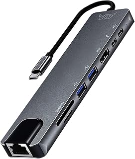 Buff Labs Type C USB 8 in 1 Hub Çoklayıcı Adaptör USB 3.0, HDMI, USB C, SD, Ethernet