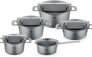Fissler Phi Collection / paslanmaz çelik tencere seti, 5 parça, cam kapaklı tencereler (3 tencere, 1 kızartma tenceresi, 1 saplı tencere) – İndüksiyon — %30 İndirim | Amazon TR Fırsatı