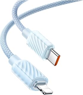 Mcdodo CA-3661 Crystal Serisi Type-c to Lightning 36W PD Hızlı Şarj ve Veri Aktarım Örgü Kablo Mavi 1.2 Metre