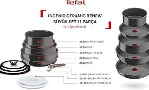 Tefal Ingenio Ceramic Renew Seramik Kaplama Tava Tencere Seti – 11 Parça — %23 İndirim | Amazon TR Fırsatı