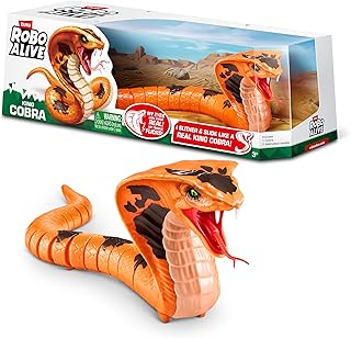 ROBO ALIVE ZURU tarafından King Cobra, Pil Powered Robotik Hareketli Yılan Oyuncağı, Gerçekçi Yılan Özellikleri