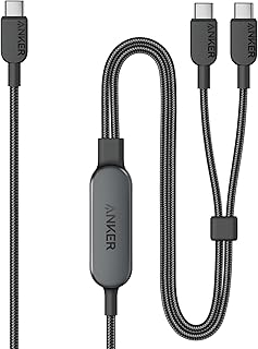 Anker USB C - USB C Kablosu, 140W Maksimum 2'si 1 Arada USB C Kablosu 1.2m, USB 2.0, Örgülü Tasarım, Siyah - A8895