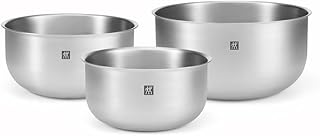 ZWILLING Hazırlama kasesi seti, 3 parça, 18/10 paslanmaz çelik, salata kasesi, karıştırma kasesi, çap: 17, 21 ve 25 cm