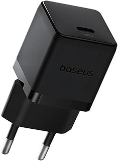Baseus 30W Hızlı Şarj Cihazı, Palm 1C USB-C Duvar Adaptörü, BCT Soğutma Teknolojisi ve Akıllı Çip Koruması, Kompakt Şarj Başlığı, Samsung ve iPhone Uyumlu, Siyah
