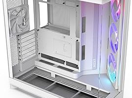 NZXT H9 Flow RGB (2025) – Büyük Çift Bölmeli ATX Mid-Tower Airflow Bilgisayar Kasası – 1 x 420 mm RGB Fan Birimi ve 1 x 120 mm Fan – 420 mm Radyatör Desteği – Sertleştirilmiş Cam – Beyaz — %22 İndirim | Amazon TR Fırsatı