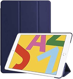 Babilden Apple iPad Tablet ile Uyumlu Tablet Kılıfı Smart Cover Uyku Modlu Standlı Arkası Sert Şeffaf Kapak (Lacivert, iPad 9.Nesil 10.2/10.5)
