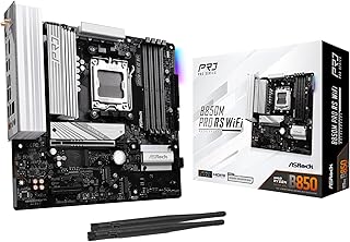 ASRock B850M Pro RS WIFI, mATX Anakart, AMD AM5, DDR5, 3x M.2 SSD, 4K 120 Hz, AMD EXPO, USB Type C
