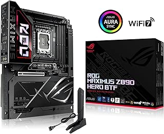 ASUS ROG MAXIMUS Z890 HERO BTF Intel Z890 LGA1851 DDR5 9200 HDMI 2xUSB4 6x M2 USB3.2 WiFi 7 + BT AURA RGB 5Gbit + 2.5Gbit LAN ATX 22+1+2+2 Güç Aşamaları, Thunderbolt 4, Gizli Bağlantı Tasarımı