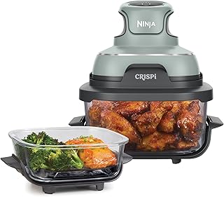 Ninja CRISPi 4-in-1 Taşınabilir Cam Hazneli Pişirme Sistemi - Sage Green FN101EUSG