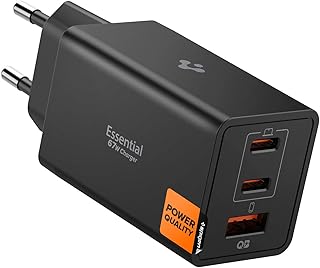 Spigen 67W USB-C + USB-A 3 Port Hızlı Şarj Aleti PPS 3.0 Desteği Isı Düşüren GaN Pro Akım Korumalı Güç Adaptörü iPhone & Android & iPad & MacBook Type-C Black - ACH09458
