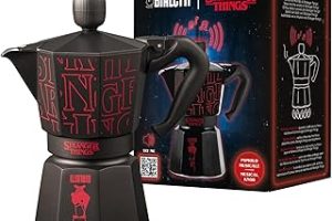 Bialetti – Moka Express Stranger Things: 6 Cups Ocak Üstü Espresso Pişirici, Müzikli, 270ml, Siyah, Patentli Güvenlik Valfi — %20 İndirim | Amazon TR Fırsatı
