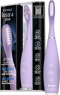FOREO ISSA 4 Plus Sonik Elektrikli Diş Fırçası – 4'ü 1 Arada Yapay Zekâ Destekli Şarjlı Set, Yumuşak Kıllar, Diş Beyazlatma, Ultra Hijyenik Temizlik - Lavanta