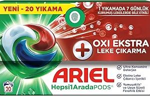 Ariel Hepsi1Arada PODS Oxi Extra Leke Çıkarma Kapsül Çamaşır Deterjanı Beyazlar ve Renkliler 20 Yıkama — %20 İndirim | Amazon TR Fırsatı