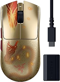 Razer Viper V3 Pro Counter-Strike 2 Dragon Lore - Ultra hafif kablosuz e-spor oyun faresi - 55g - 8K HyperPolling - Focus Pro sensör 35K DPI - 2,4 GHz HyperSpeed - 95 saat - PC/Mac | Dragon Lore