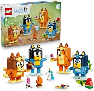 LEGO Bluey Parçalarla İnşa Edilen Bluey Ailesi 11217-5 Yaş ve Üzeri Çocuklar için Kişiselleştirilebilir Karakterler İçeren Yaratıcı Oyuncak Yapım Seti, Doğum Günü Hediyesi Fikri (466 Parça)