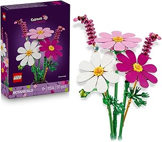 LEGO Botanicals Kozmos Çiçekleri 11514-9 Yaş ve Üzeri Çocuklar için Beyaz, Pembe ve Mor Renkli Çiçekler İçeren Yaratıcı Oyuncak Yapım Seti, Doğum Günü Hediyesi Fikri (171 Parça)