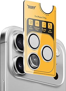 BUFF LABS iPhone 17 Pro ile Uyumlu Metal 9H Kamera Lens Koruyucu (Gümüş Rengi)
