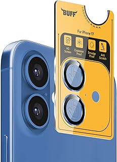 BUFF LABS iPhone 17 ile Uyumlu Metal 9H Kamera Lens Koruyucu (Mavi)