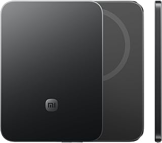 Xiaomi Ultra ince manyetik güç kaynağı, 5000 mAh 15 W, MagSafe uyumlu Powerbank iPhone için, ultra ince, hafif, kablosuz şarj, iPhone 17/16/15/14/13/12 için, grafit siyah