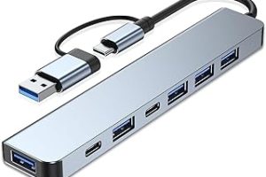 7’si 1 Arada USB ve Type-C Hub Adaptörü, 4 Adet USB 2.0 (450 Mbps), 1 Adet USB 3.0 (5 Gbps) 2 Adet Type-C Girişli, Hızlı ve Güvenli Veri Aktarımı, Çok Portlu Çoklayıcı ve Çevirici USB Hub Adaptör — %26 İndirim | Amazon TR Fırsatı