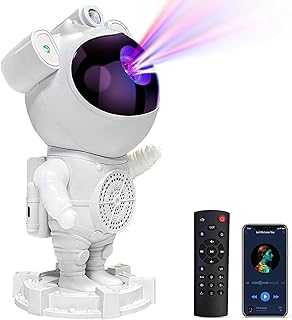 Astronot Galaxy Projektörü Gece Lambası, 8 Farklı Nebula Işık Modu, Ay Yansıtma Modlu Gökyüzü Projeksiyonu, Uzaktan Kumandalı, Bluetooth Hoparlörlü, Çocuklar ve Yetişkinler İçin Gece Lambası