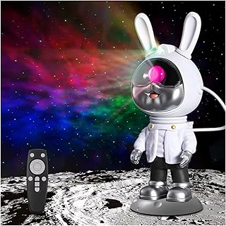 Sevimli Astronot Galaxy Projektörü Gece Lambası, 8 Farklı Yansıtma Modu Galaksi Projeksiyonu, Uzaktan Kumandalı, Ayarlanabilir Parlaklık, Çocuklar ve Yetişkinler İçin Gökyüzü Yıldız Projektörü