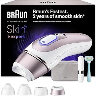 Braun IPL Skin i·expert, Evde Lazerle Tüy Alma, App ile, Mini Yüz Tüy Alma Cihazı, 4 Başlık, PL7432