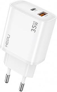 HEPU HP-C30 35 Watt GaN Şarj Adaptörü 2-Port Fast Charger Hızlı Şarj 100 Cm Kablo Dual-Port QC 3.0 USB-C USB-A