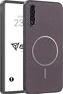 Babilden Samsung Karbon Fiber Desenli Manyetik Telefon Kılıfı Şık Tasarım Darbe Emici Kamera Korumalı (Mor, A52)