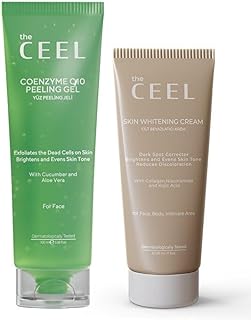 The Ceel Aydınlatıcı ve Leke Karşıtı Cilt Bakım Seti: Arındırıcı Yüz Peeling Jel (100 ml) & Ton Eşitleyici Bakım Kremi (50 ml) - Alpha Arbutin, Glutatyon ve Kolajen İçerikli Yüz ve Vücut İkili Rutini