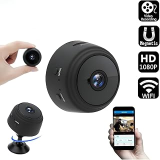 Jouis Wifi Kamera Full HD 1080P Kablosuz Mini–Gizli Güvenlik Kamerası, Şarj Edilebilir Taşınabilir Bebek ve Bakıcı İzleme Kamerası, Harekete Duyarlı,360° Dönebilen Stantlı Gece Görüşlü Casus A9 Kamera