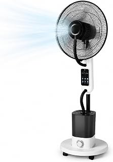 Buharlı Vantilatör, 80W Ultra Güçlü Motorlu Soğutucu Fan, 4 Litre Su Kapasiteli, Uzaktan Kumandalı 16 İnç Fanlı, Zamanlayıcılı Tekerlekli Ev Ofis İş Yeri Bahçe Kullanımı İçin Buharlı Vantilatör Fan