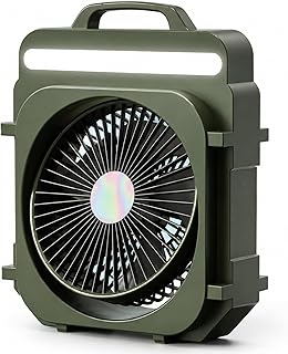 Taşınabilir Şarjlı Vantilatör, Ultra Güçlü Motorlu LED Işıklı Masaüstü Soğutucu Fan, 4000 mAh Powerbank Özellikli Telefon Şarjlı, Yukarı Aşağı Manevralı Ev Ofis Balkon Kamp İçin LED Işıklı Vantilatör