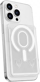 Coverzone iPhone için MagSafe ile Uyumlu Transparan Kart, Manyetik Kartlık, Süper Yapışma ve Sağlam Tutuş, Kompakt ve Şık TaŞeffafm Şeffaf