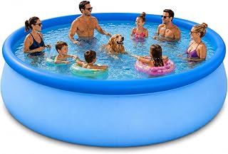 Mega Büyük Boy Şişme Havuz, 3.66 Metre Çaplı Jumbo Aile Havuzu, 3 Katmanlı Dayanıklı PVC UV Güneşe Dayanıklı, Yetişkin Çocuk Ev Bahçe Teras Yazlık Aile Kullanımı İçin Mega Büyük Boy Şişme Havuz