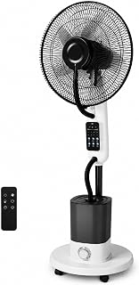 Buharlı Vantilatör, 80W Ultra Güçlü Motorlu Soğutucu Fan, 4 Litre Su Kapasiteli, Uzaktan Kumandalı 16 İnç Fanlı, Zamanlayıcılı Tekerlekli Ev Ofis İş Yeri Mutfak Bahçe Kullanımı İçin Vantilatör Fan